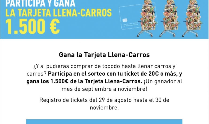 Sorteo de Aldi 3 premios de 1500€ cada uno