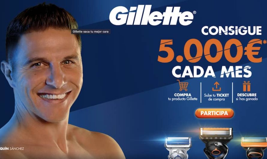 Sorteo de Gillette 5 Premios de 5000€