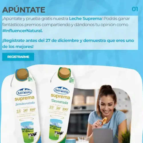 Prueba gratis leche Suprema Central Lechera Asturiana